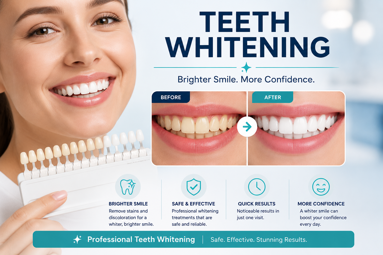 Professional teeth whitening treatment for a brighter smile